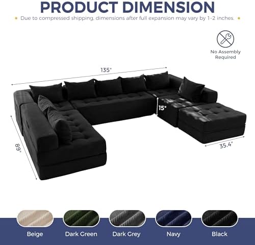 MAXYOYO 9-Seater U-Shaped Modular Sectional Sofa Couch - Image 2