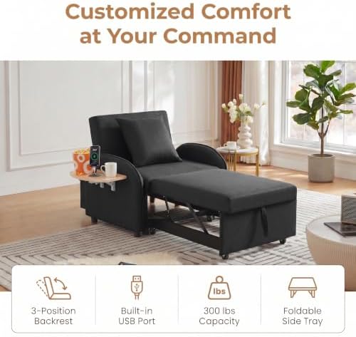 Single Sleeper Sofa Chair Bed - Image 4