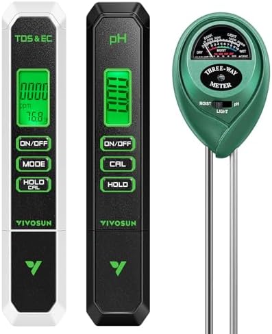 VIVOSUN Digital pH Meter, 3-in-1 TDS/EC/Temperature Meter, 3-in-1 Soil by VIVOSUN