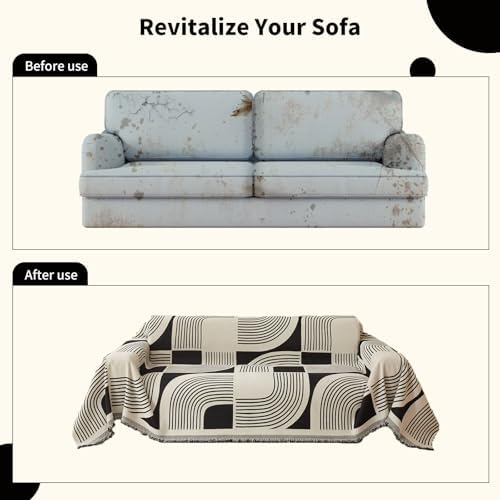 WEYOND Boho Couch Cover, Chenille Sofa Covers Washable - Image 6