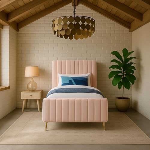 Meridian Furniture Zara Collection Modern | Contemporary Velvet Upholstered Bed - Image 2