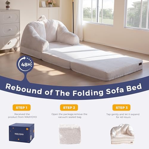 MAXYOYO Folding Sofa Bed with Backrest, Boneless Fold Out Couch with Handle - Image 6