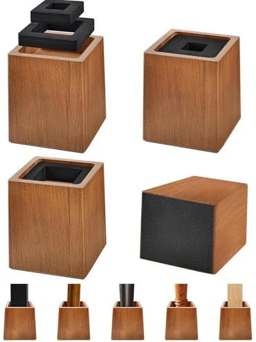 Wooden Bed Risers 5 Inch Heavy Duty, Support 2500 lbs by OYMVEKIK