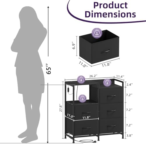 Somdot Wide Bedroom Nightstand - Image 3