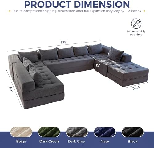 MAXYOYO 9-Seater U-Shaped Modular Sectional Sofa Couch - Image 2