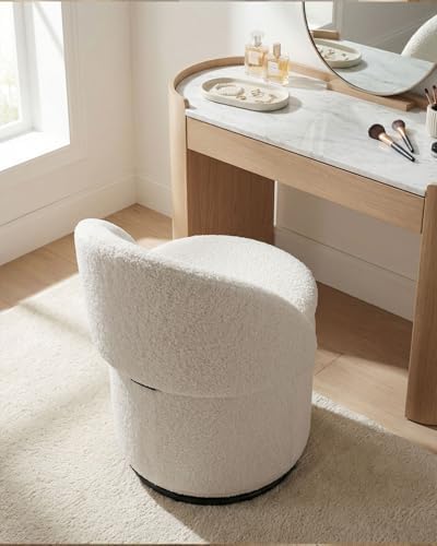 DUOMAY Modern Round Swivel Vanity Storage Stool - Image 5