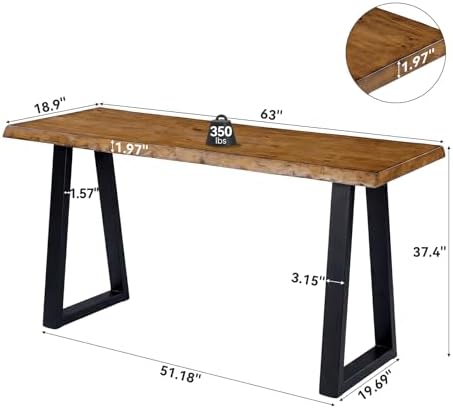 63” Solid Wood Bar Table, Commercial Grade Counter Height Table - Image 2