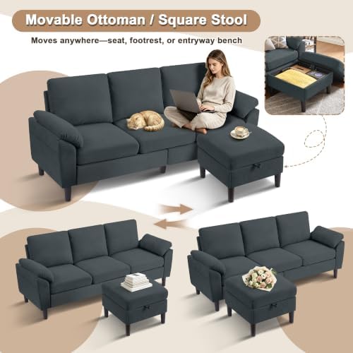 3 Pieces Sectional Sofa, Couch Set - Image 3