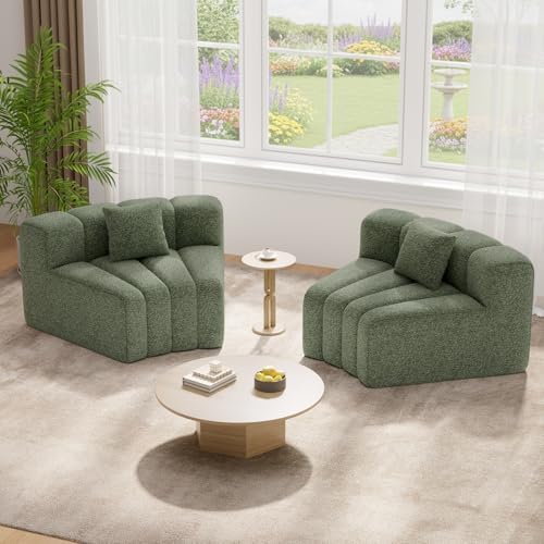Luxanimarion 2PCS 1/8 Round Modular Sectional Sofa, 2 Seater Modern Curved by Luxanimarion