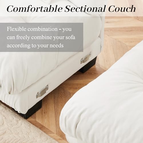 Modular Sectional Sofa for Living Room, 3 Seater White Large Sectional Couches - Image 6