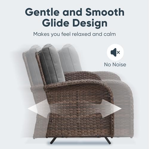 Belord Outdoor Glider Bench Patio Loveseat - Image 3