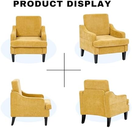 Accent Chair for Living Room, Mid-Century Arm Chair Chenille Fabric Living Room - Image 6