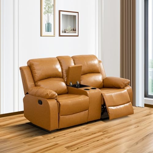 Bonded Leather Living Room Furniture, 2 Pieces Recliner Sofa and Loveseat Set - Image 5
