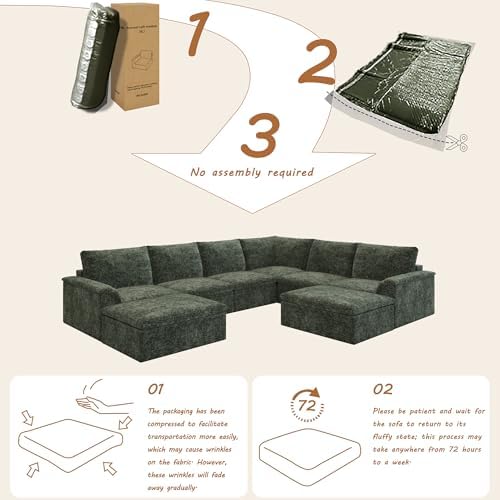 EASE MOOSE Oversized Cloud Boneless Sectional Couch - Image 3