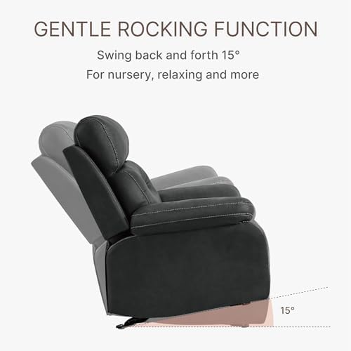 KISLOT Leather Recliner Chair Manual Sofa Rocker - Image 6