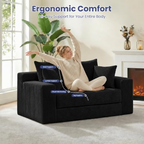 3-in-1 Convertible Sofa Bed: Boneless Loveseat Sleeper & Folding Couch Bed - Image 6