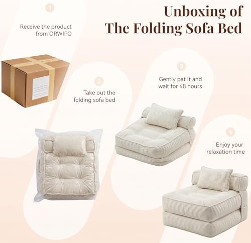 Folding Sofa Bed, Convertible Sleeper Chair - Image 7