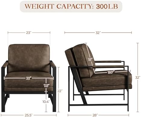 Yaheetech Mid-Century Accent Chair, Modern Armchair - Image 3