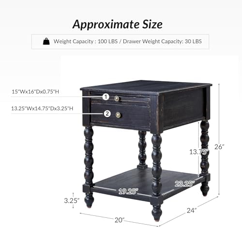 HULALA HOME Spindle End Table - Image 2