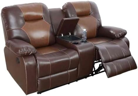 Manual Breathing Leather Reclining Sofa, Leather Recliner Couch, Comfortable by UOCFYK