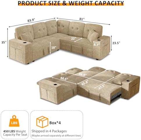 Modular Sectional Sleeper Sofa - Image 3