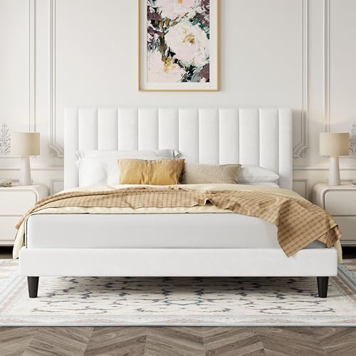 Allewie King Bed Frame/Velvet Upholstered Bed Frame by Allewie