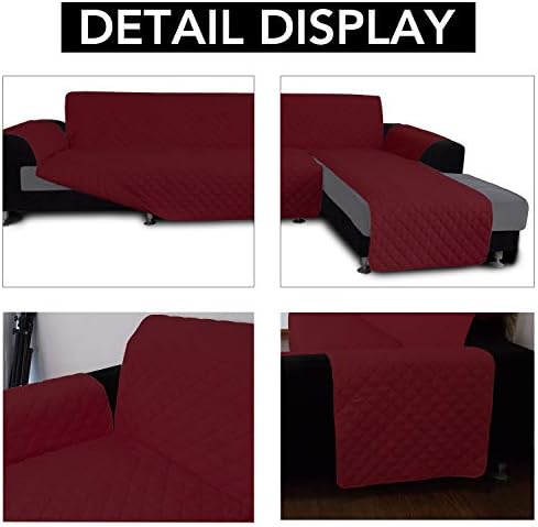 Easy-Going Reversible L-Shape Sectional Couch Cover, Christmas Red - Image 3