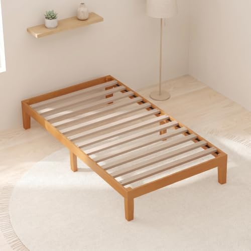 DUMOS Solid Wood Platform Twin Bed Frame, 12inch Wooden Mattress Foundation by DumosLifestyle