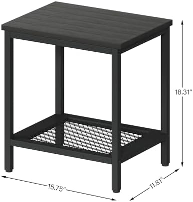 Outdoor Side Table with Storage 2-Tier Patio End Table - Image 3