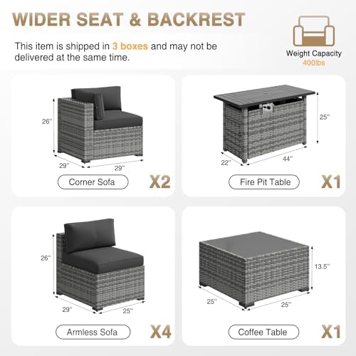 Aoxun Patio Furniture Sets, 8-Piece Outdoor Patio Furniture - Image 7