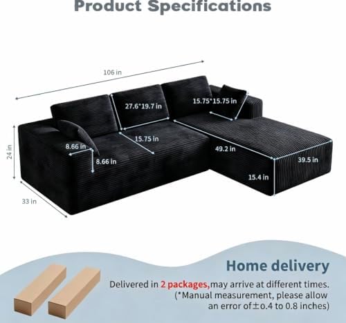 106" L-Shaped Modular Sectional Sofa - Image 2