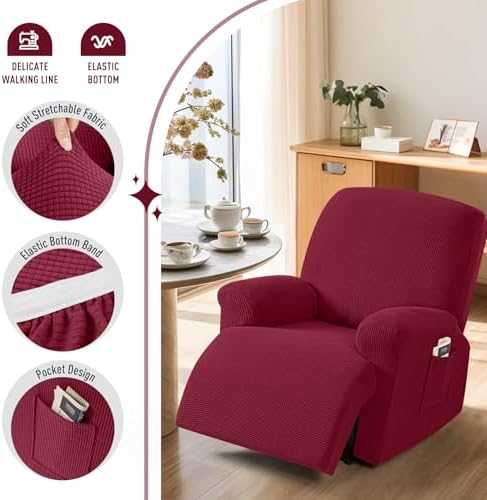 TAOCOCO Oversized Stretch Recliner Chair Covers 4 Piece - Image 3