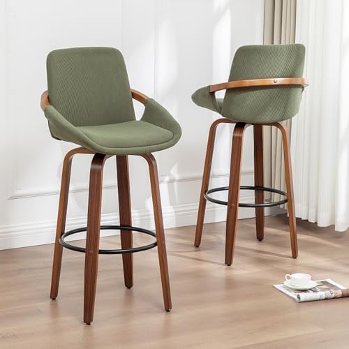 LUNLING 25.6" Counter Height Bar Stools Mid Century Modern Retro Bar Chairs - Image 5