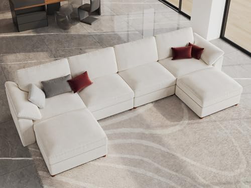EASE MOOSE Oversized U Shape Sectional Couch Wide Deep seat Sectional Sofa by EASEMOOSE