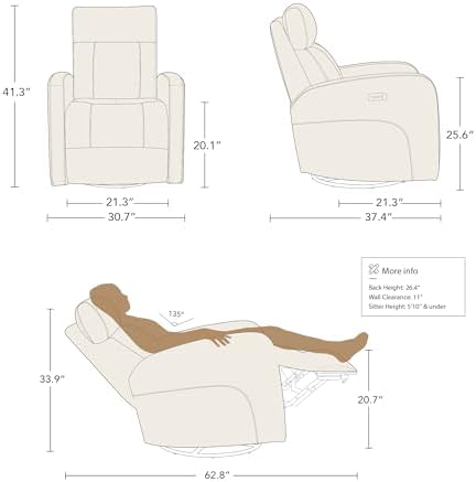 CHITA Genuine Leather Power Recliner Chair - Image 3