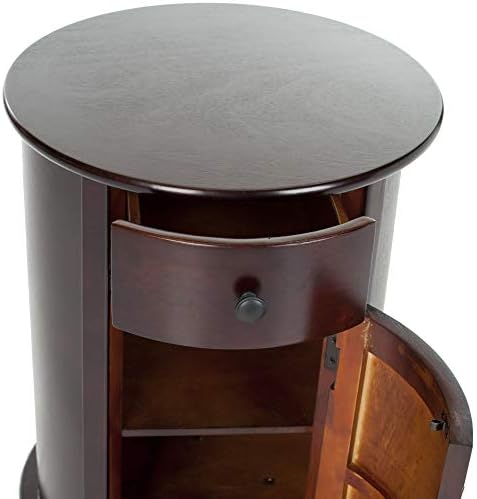 SAFAVIEH Tabitha Wood Side Table, 17.7" Red AMH5712E - Image 4