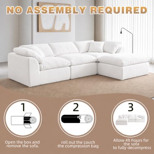 110" Boneless Cloud Couch Sectional - Image 4