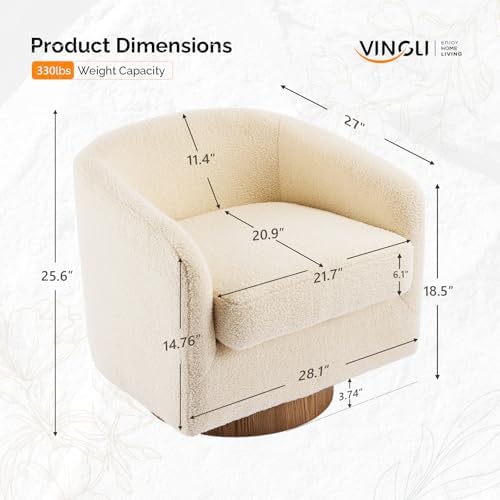 VINGLI 360°Swivel Accent Chairs Set of 2 - Image 2