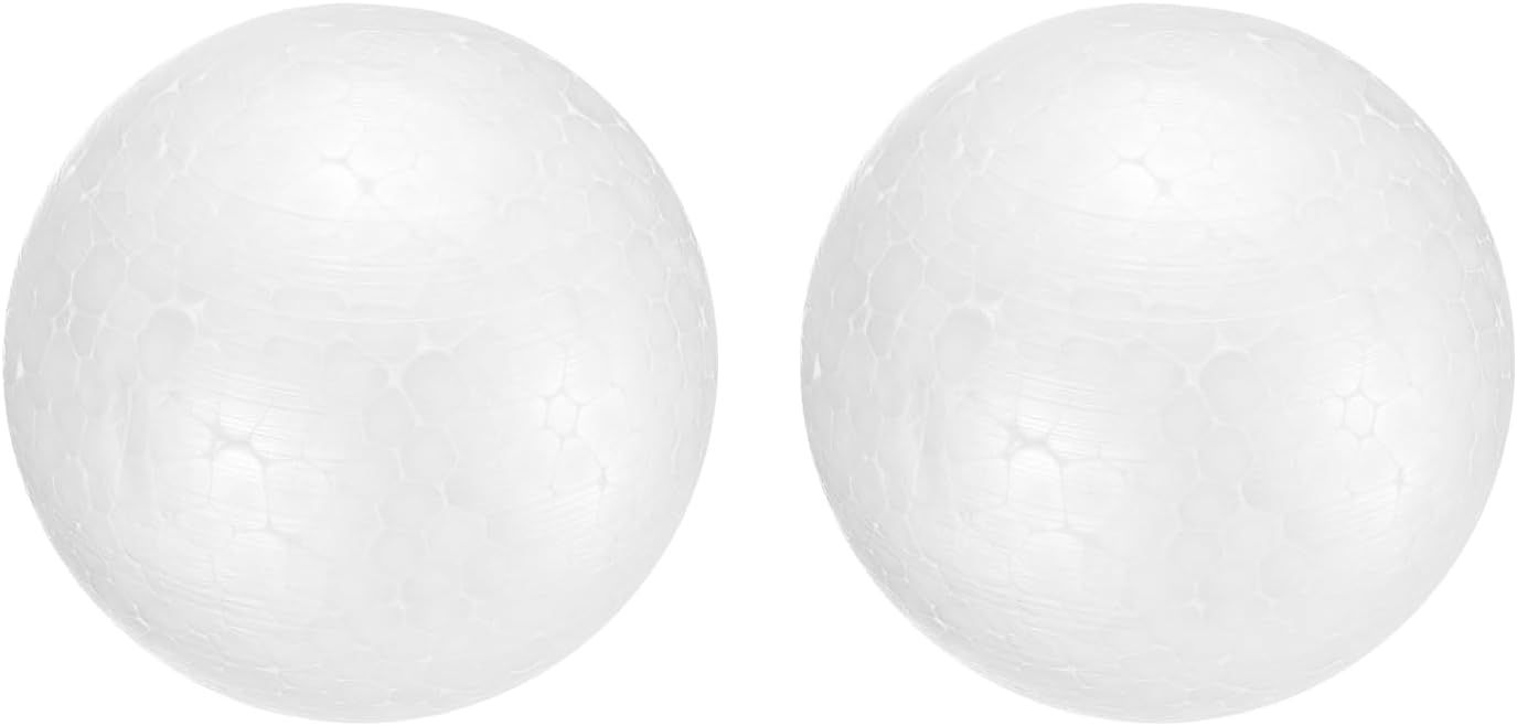 uxcell 2 Pcs White Foam Balls, 3.1 Inch Polystyrene Craft Foam Balls Solid Round Ball for Art, Household, DIY, Party Decorations