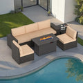 Patio Furniture Set with Fire Pit Table by PHONJOROO