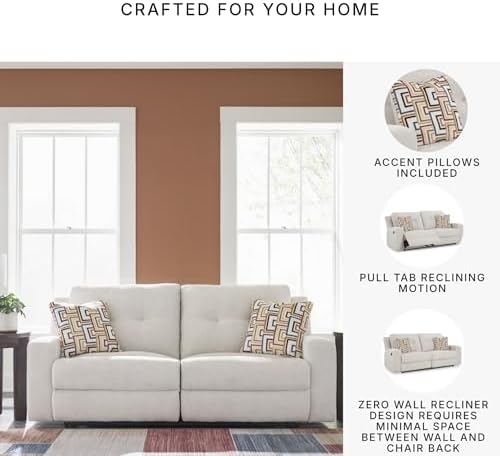 Signature Design by Ashley Danum Reclining Sofa, Stone Beige Recliner Couch - Image 5