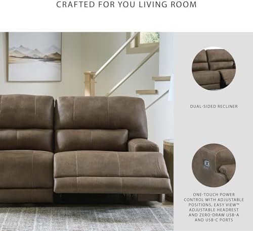 Signature Design by Ashley Power Reclining Sofa - Image 5