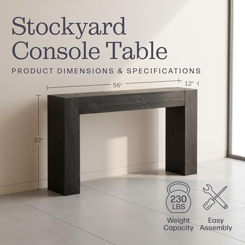 Alaterre Furniture Stockyard Solid Wood Console Table, 56 Inch - Image 2