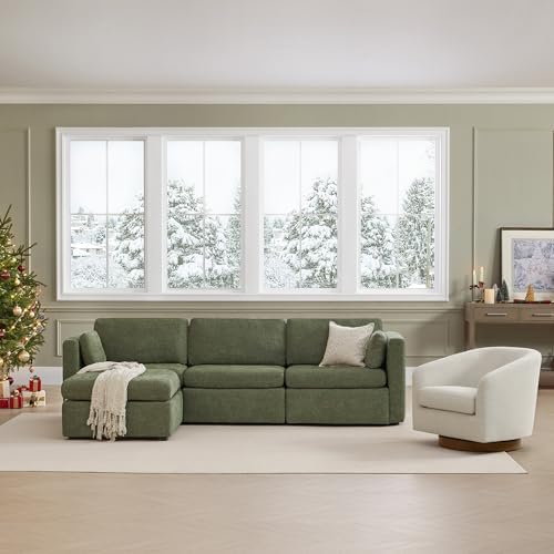 CHITA 112" Modular Sectional Sofa, 4 Seat Modular Couch, Moss Green - Image 5