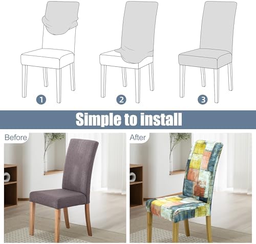 Dining Chair Covers, Stretch Seat Covers, Washable Furniture Protector - Image 4