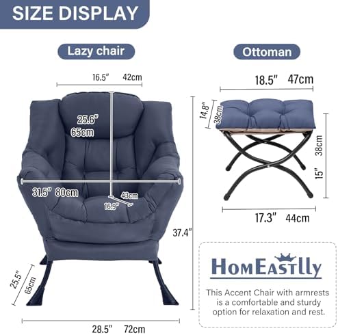 Lazy Chair with Ottoman, Soft Comfy Chair - Image 3