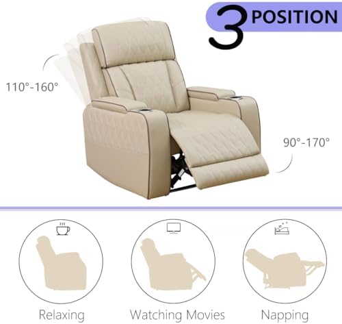 Leather Power Recliner Loveseat, Living Room Furniture Sets, Home Theater - Image 6