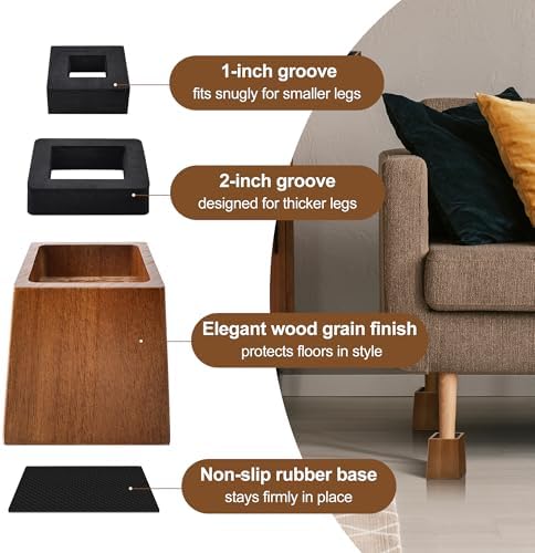 Wooden Bed Risers 5 Inch Heavy Duty, Support 2500 lbs - Image 5