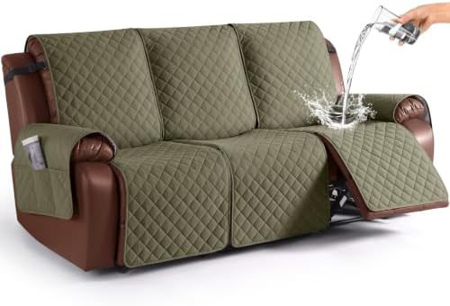 KinCam Waterproof Recliner Sofa Covers Washable, 3 Seater by KinCam