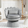 ZJhome 360° Swivel Accent Chair, Mid-Century Modern Velvet Barrel Chair by ZJhome
